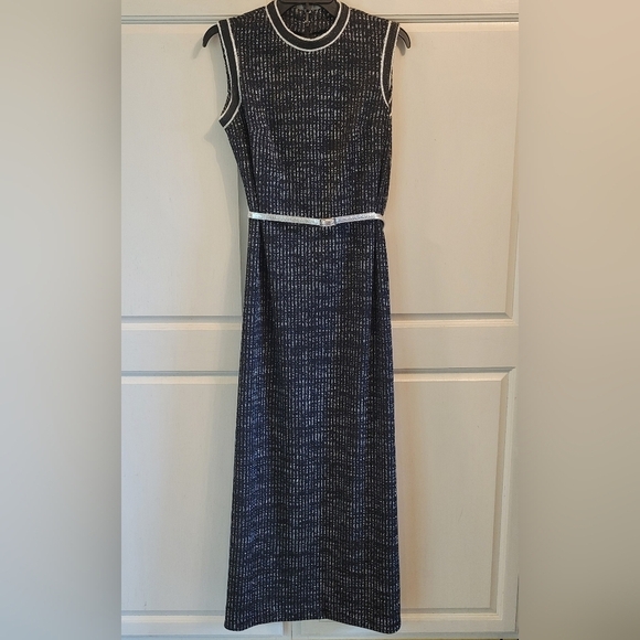 Vintage 70s R&K Knits Black Silver 2 Piece Long Dress And Jacket